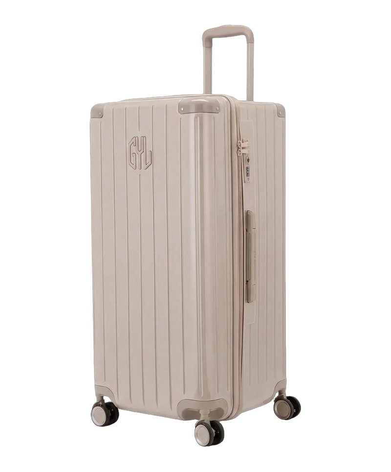 Valise trunk GYL taille XL nude vue trois quarts polycarbonate rigide