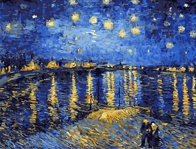 Peinture Par Numéros - Van Gogh Nuit Etoilée Sur Le Rhône