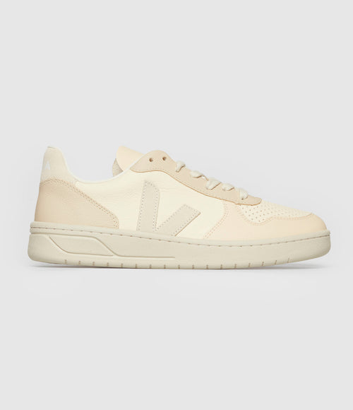 Veja - Baskets V-10 Cuir Multico Cashew Pierre - Femme