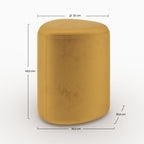 Emmy - Puf triangular de terciopelo amarillo
