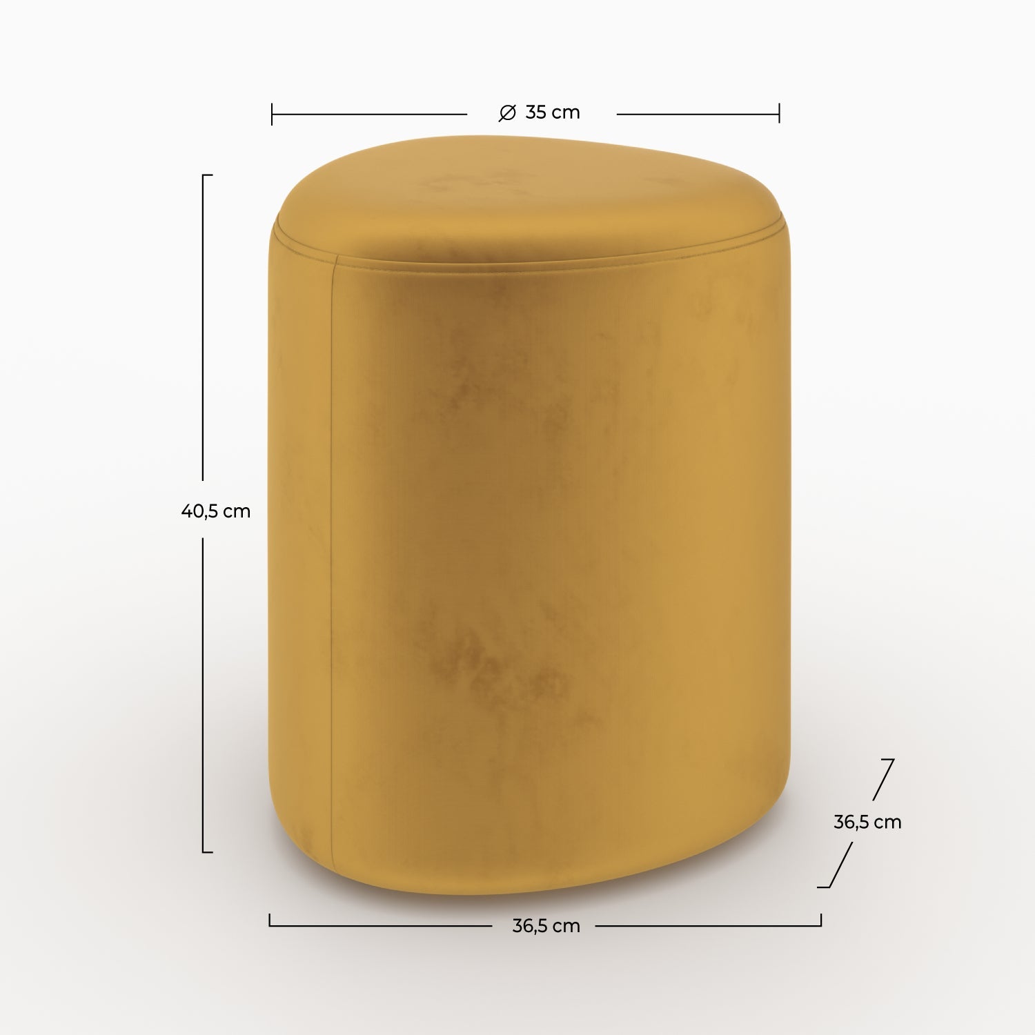 Emmy - Puf triangular de terciopelo amarillo