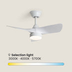 Erol - Quiet Ceiling Fan with Integrated LED Lighting - White