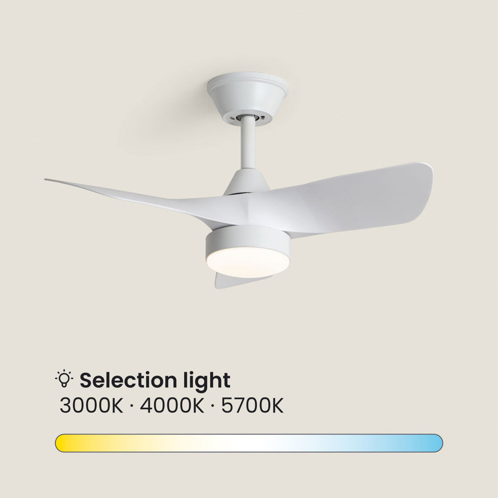 Erol - Quiet Ceiling Fan with Integrated LED Lighting - White