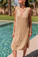 VERO Dorée - Robe Crochet Lurex