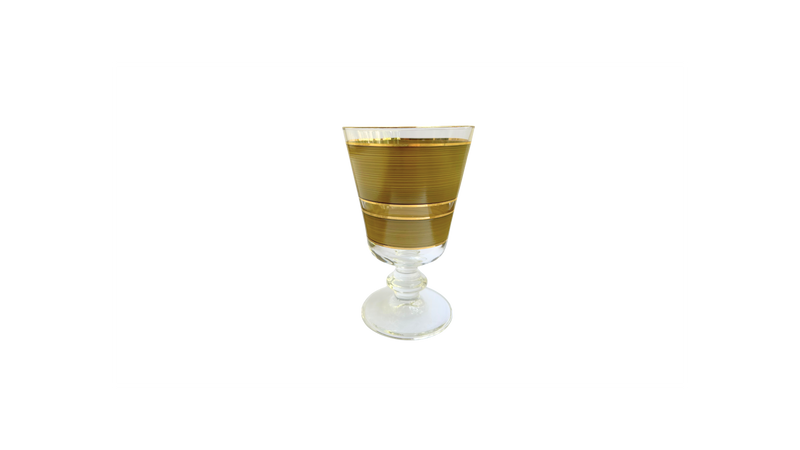 Hand Painted Crystal Stemware - Olive Stripes