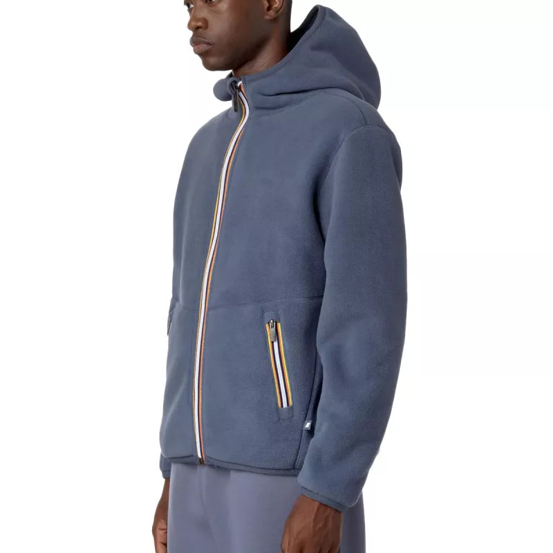 K-Way Jack Sherpa Polar Reversible Zip-Up Hooded Jacket - Grey Blue