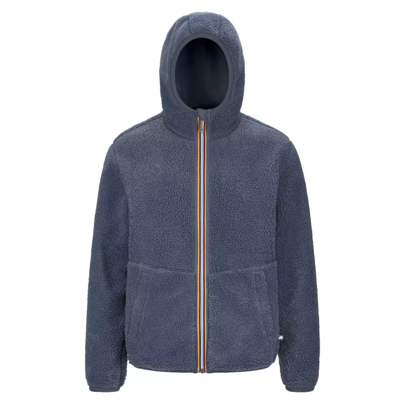 Veste À Capuche Zippée K-Way Jack Sherpa Polar Reversible - Gris Bleu