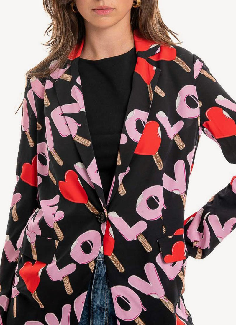 Moschino - Veste Blazer Imprimes Glaces - Pr.Ice-Cream Bl - Femme