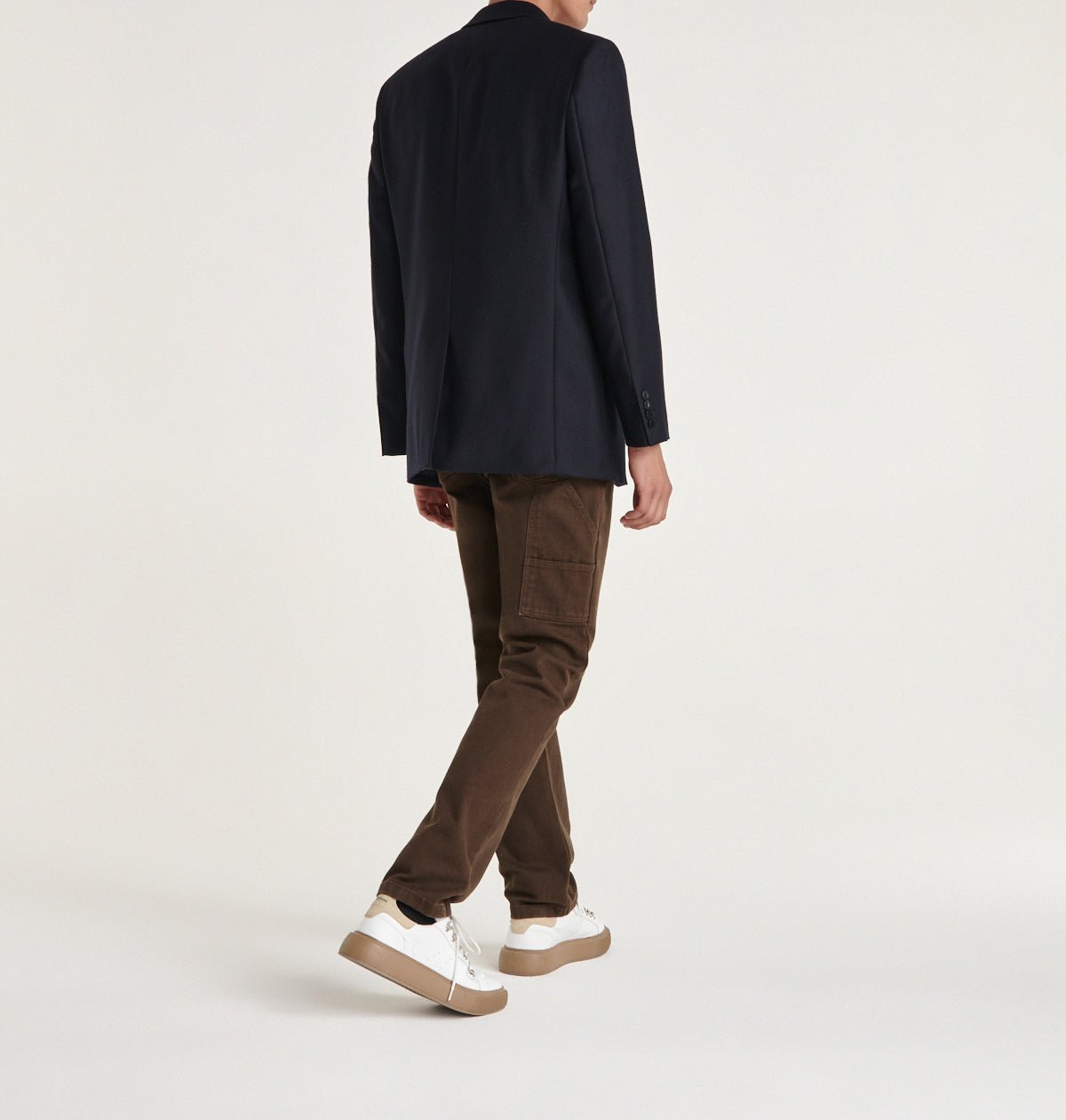Chaqueta Azul Marino con Cuello Clásico - Hombre