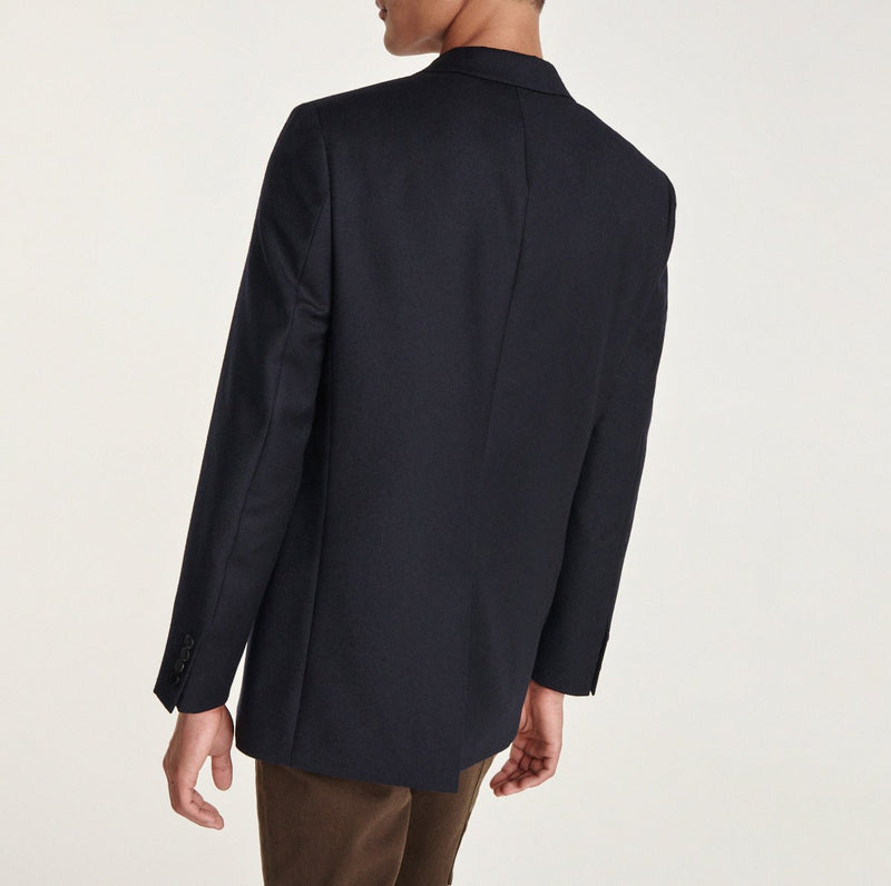 Chaqueta Azul Marino con Cuello Clásico - Hombre