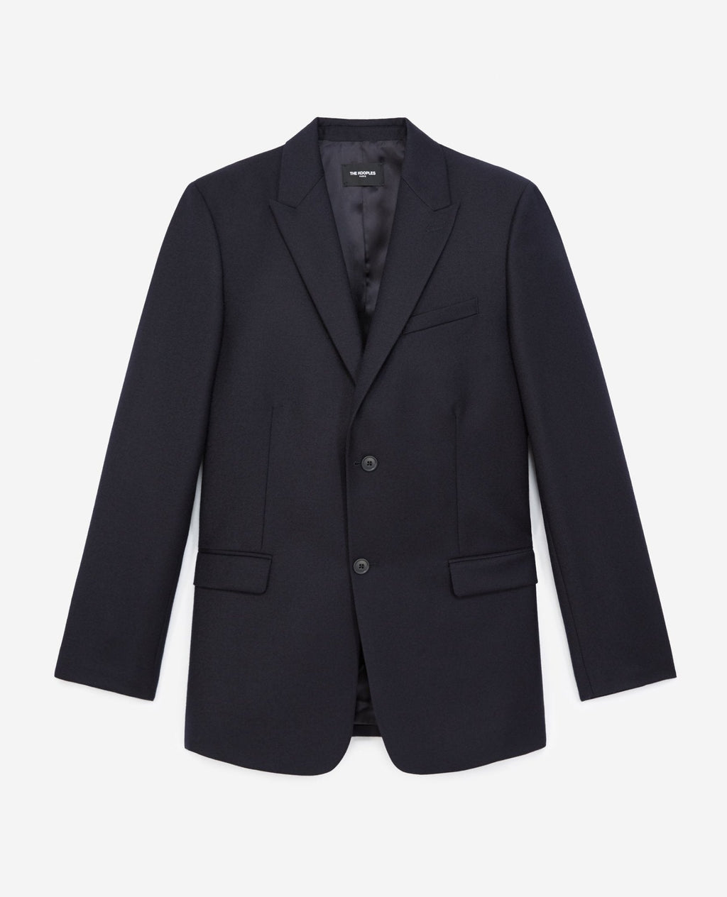 Chaqueta Azul Marino con Cuello Clásico - Hombre