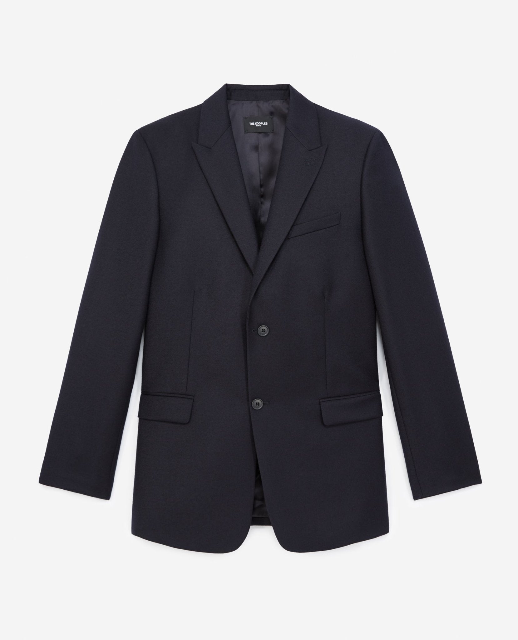 Chaqueta Azul Marino con Cuello Clásico - Hombre
