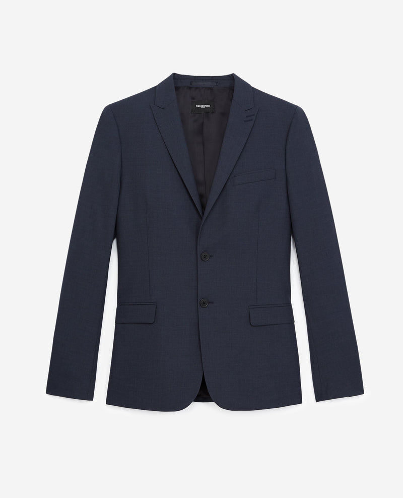 Chaqueta de traje entallada de lana azul pizarra - Hombre