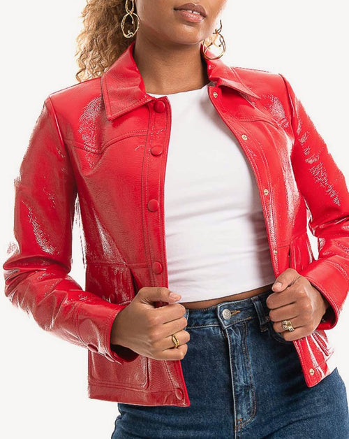 Trussardi - Ecoleather Short Jacket - Red - Woman