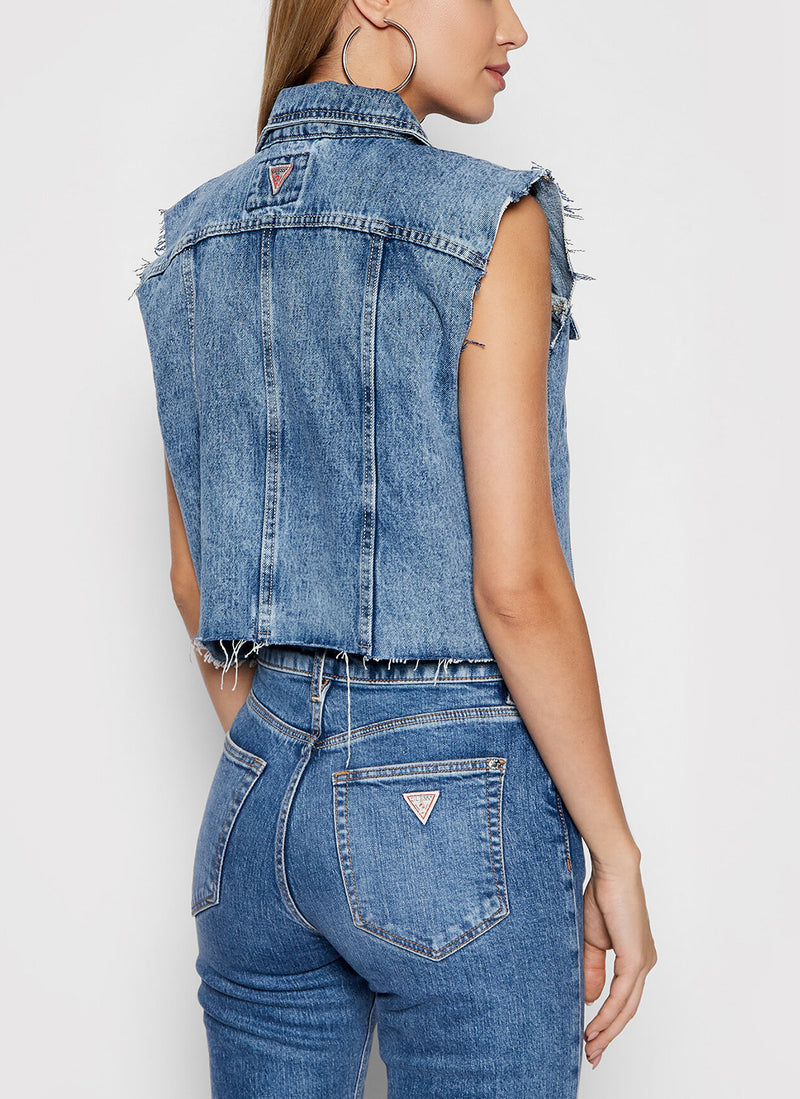 Guess - Veste Courte En Jean - Denim - Femme