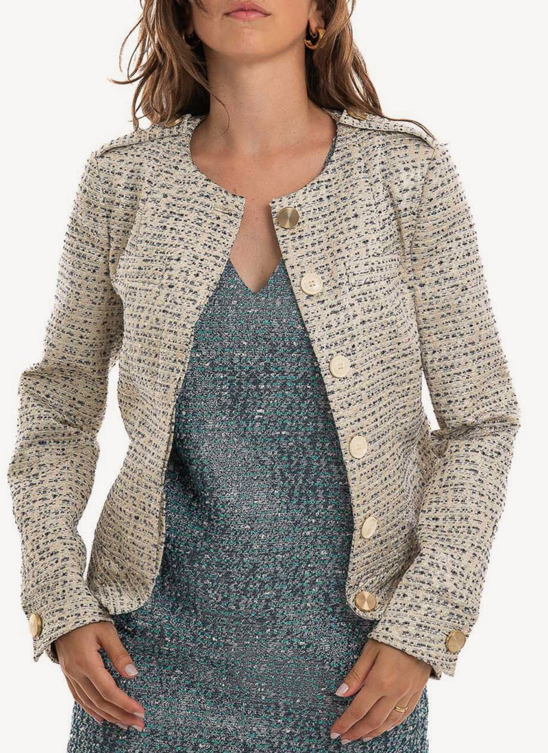 Trussardi - Veste Courte Jacquard - W002 Natural - Femme