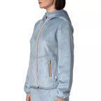 Chaqueta corta K-Way Lily Velour Polar Reversible - Azul celeste