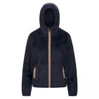 Veste Courte K-Way Lily Velour Polar Reversible - Bleu Marine