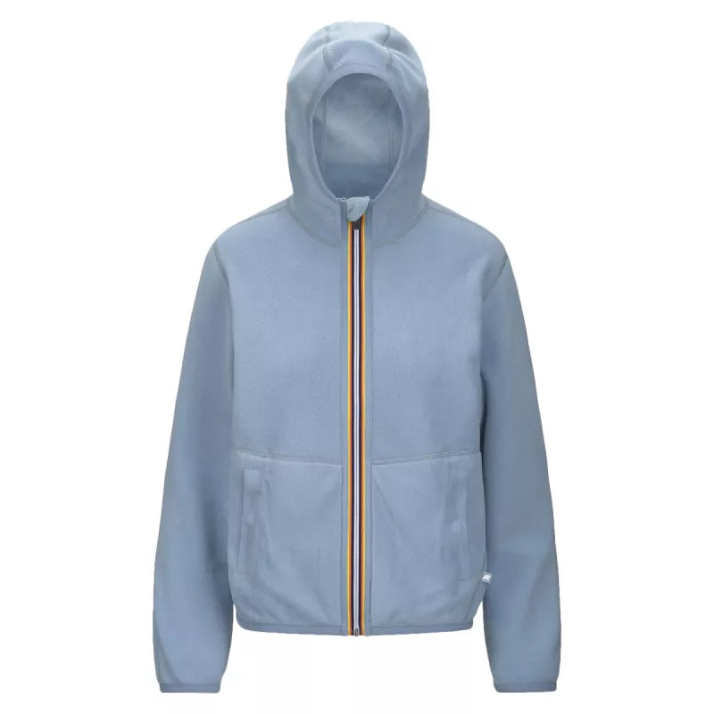 Chaqueta corta K-Way Lily Velour Polar Reversible - Azul celeste