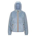 Chaqueta corta K-Way Lily Velour Polar Reversible - Azul celeste
