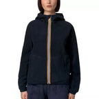 Chaqueta corta reversible K-Way Lily Velour Polar - Azul marino