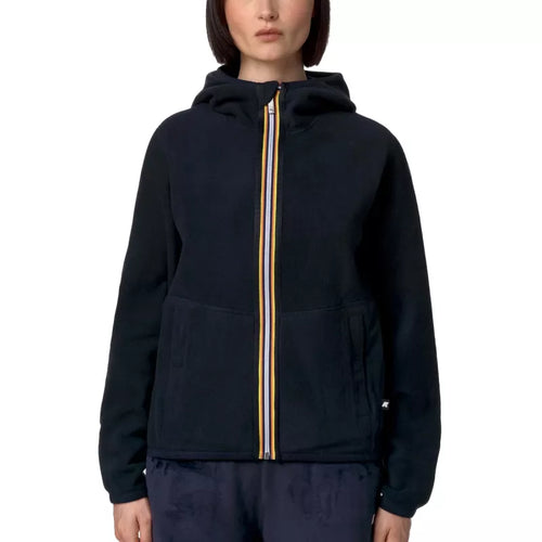 Veste Courte K-Way Lily Velour Polar Reversible - Bleu Marine