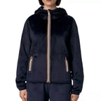 Chaqueta corta reversible K-Way Lily Velour Polar - Azul marino