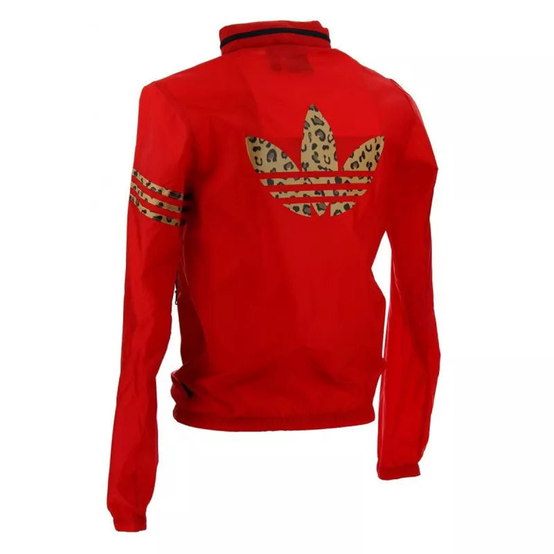 Adidas Originals Windbreaker Leopard Track Jacket - Red