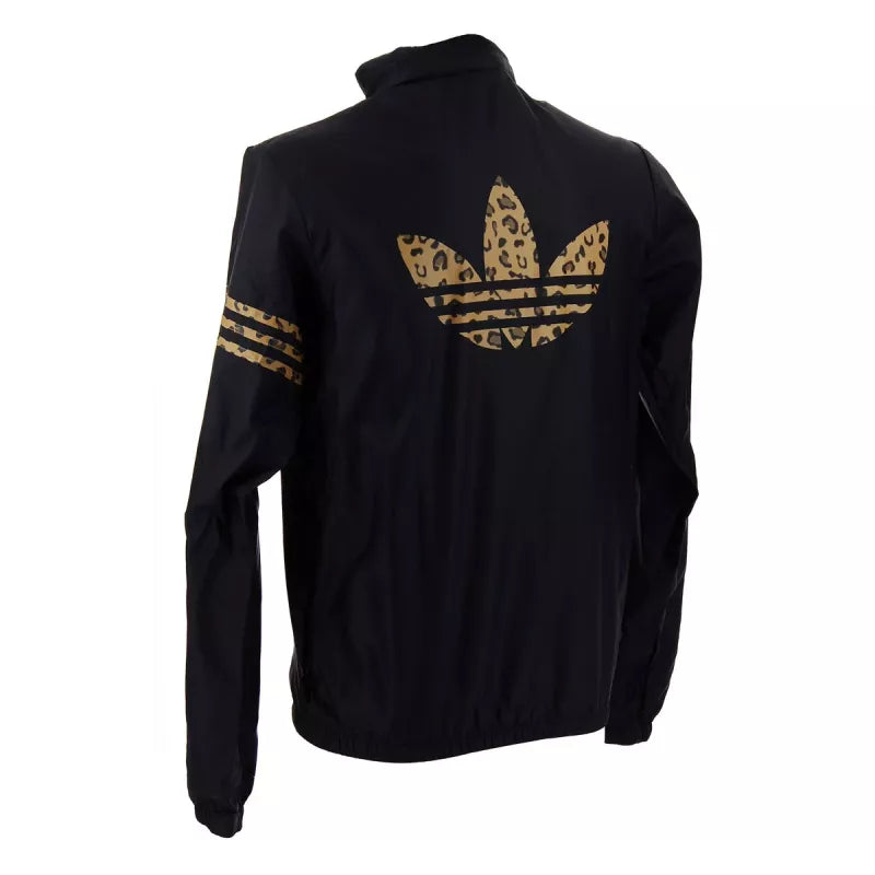 Chaqueta de chándal con estampado de leopardo cortavientos Adidas Originals - Negro