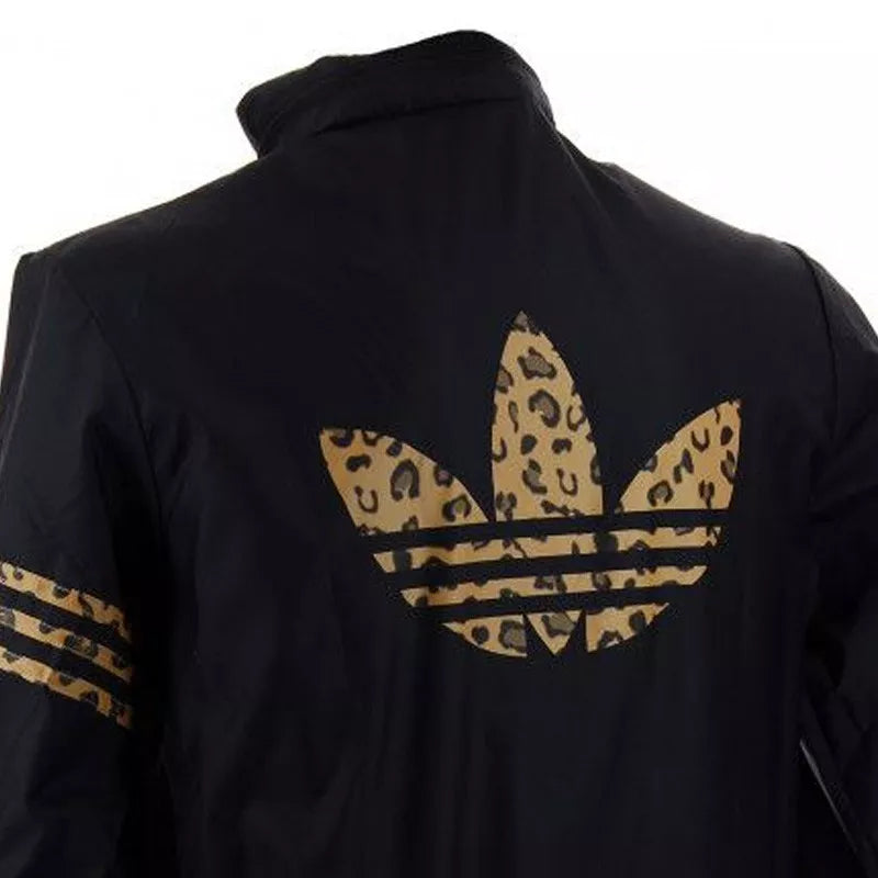 Chaqueta de chándal con estampado de leopardo cortavientos Adidas Originals - Negro