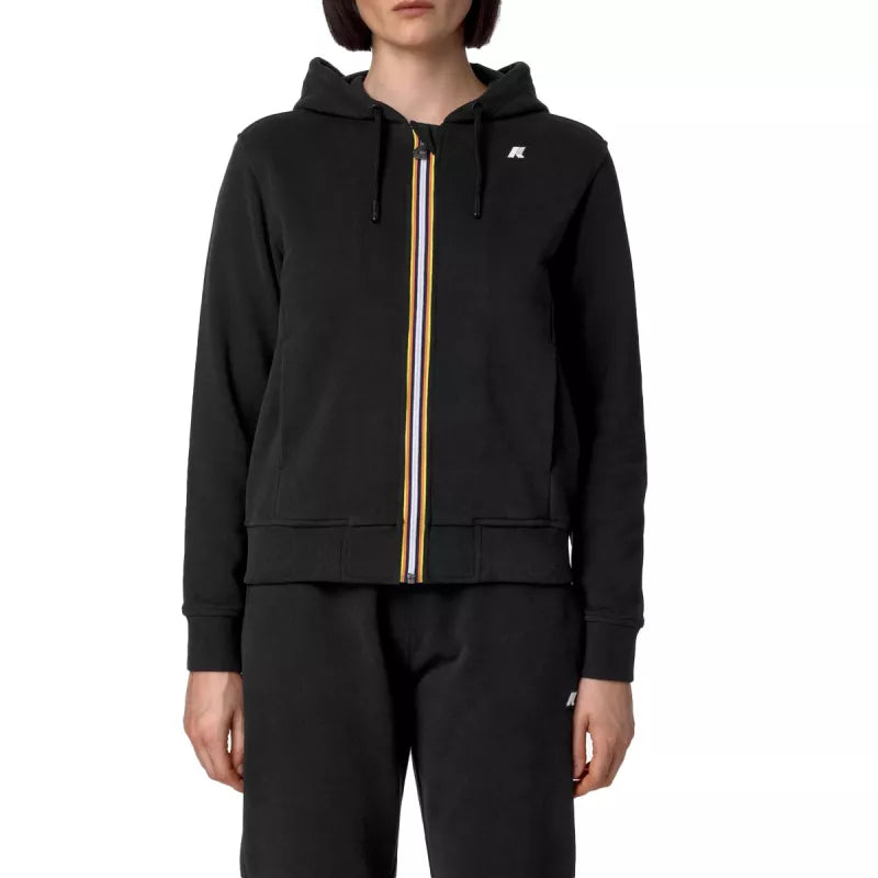 Chaqueta De Chándal K-Way Deline Peach Fleece - Negro