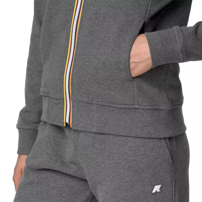 K-Way Deline Peach Fleece Track Jacket - Anthracite