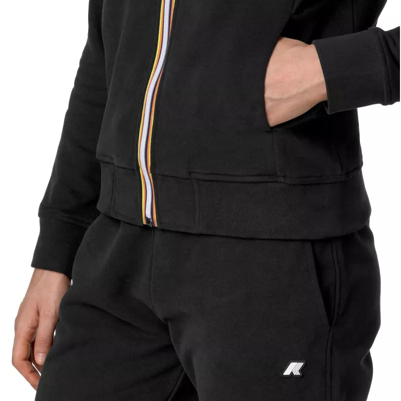 K-Way Deline Peach Fleece Track Jacket - Black
