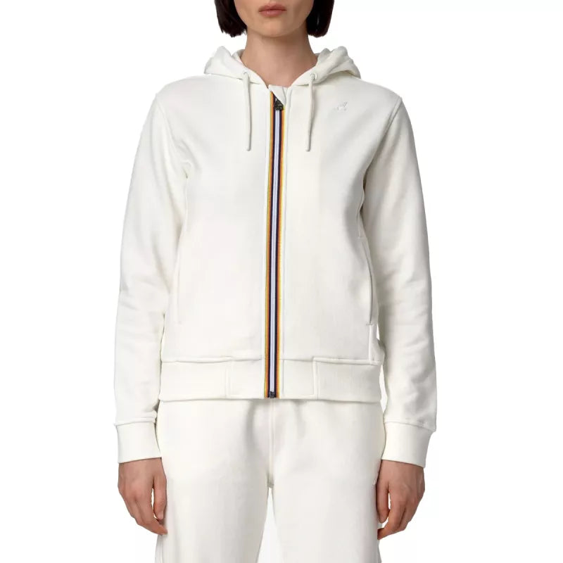 K-Way Deline Peach Fleece Tracksuit Jacket - White