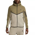Nike Tech Fleece Full Zip Hoodie Track Jacket - Olive, White