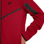 Nike Tech Fleece Full Zip Hoodie Track Jacket - Red/Black
