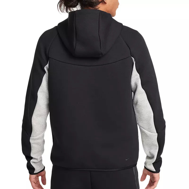 Nike Tech Fleece Full Zip Hoodie Track Jacket - Black and Grey