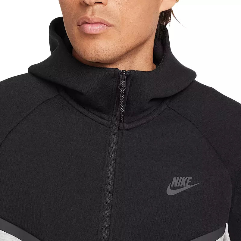 Nike Tech Fleece Full Zip Hoodie Track Jacket - Black and Grey