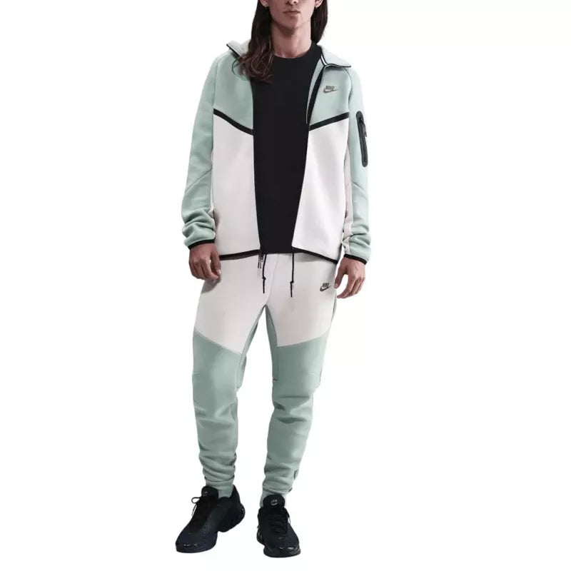 Veste De Survêtement Nike Tech Fleece Full Zip Hoodies - Verdeau / Blanc