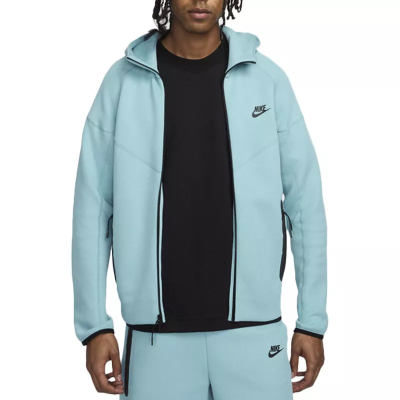 Veste De Survêtement Tech Fleece Full Zip - Bleu Ciel, Noir - Jacket Textile
