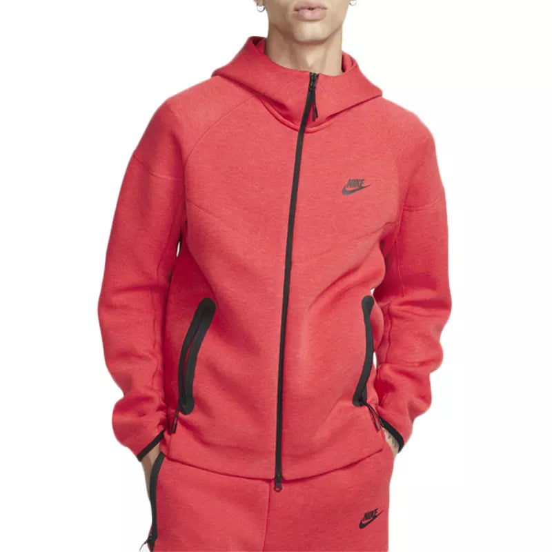 Veste De Survêtement Tech Fleece Full Zip - Rouge/Noir - Sweat Textile