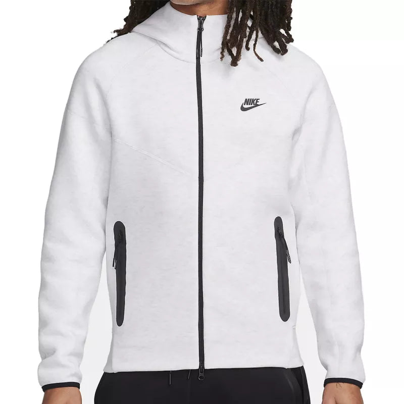 Veste De Survêtement Tech Fleece Full Zip - Gris Et Blanc