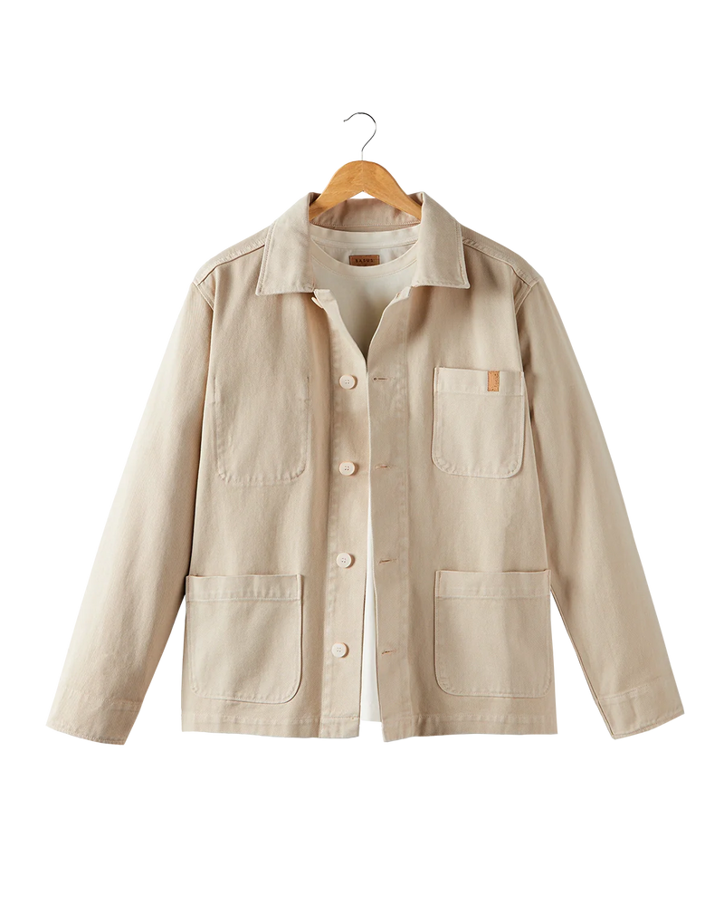 veste de travail en twill beige - packshot