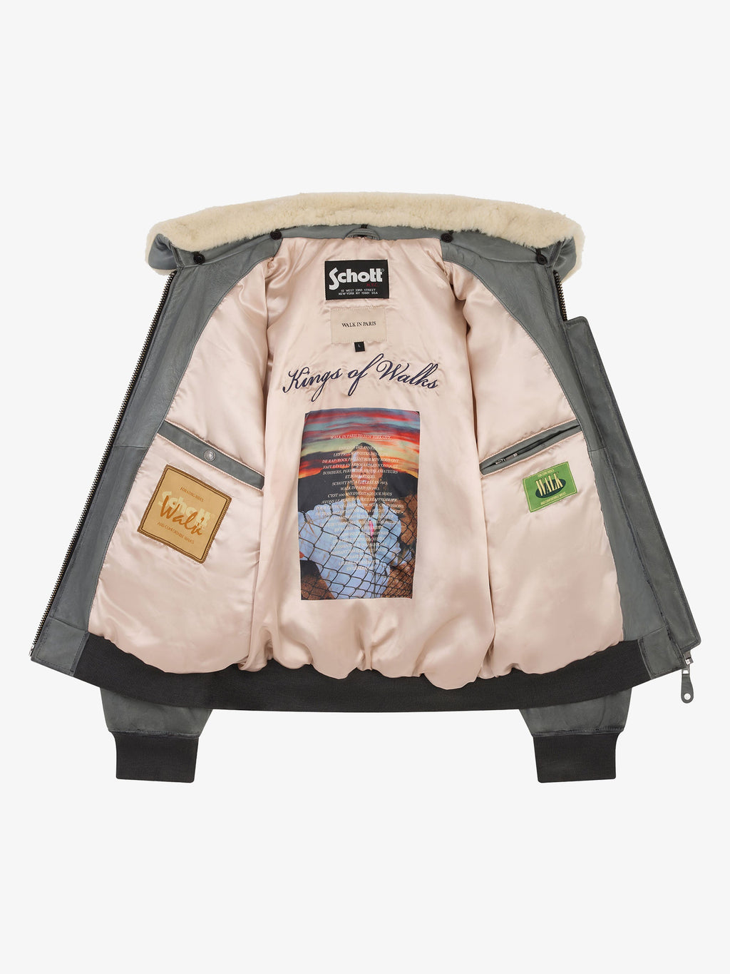 Walk In Paris X Schott Nyc ® - La Flight Jacket Grise