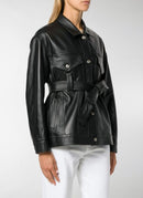 Golden Goose - Veste En Cuir Pictor - Black - Femme