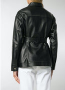 Golden Goose - Veste En Cuir Pictor - Black - Femme