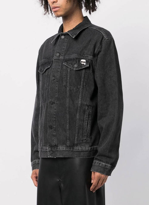 Karl Lagerfeld - Veste En Jean Ikonik - Washed Dark Grey Denim - Homme