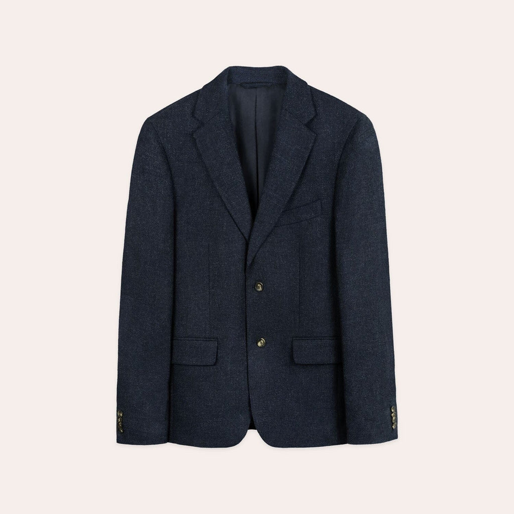 Veste En Laine Vierge Bleu Chiné
