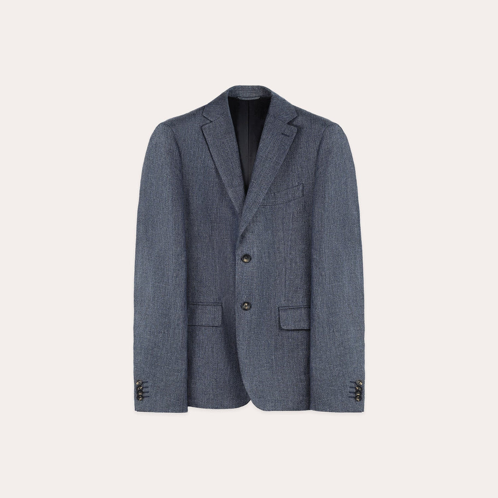 Chaqueta de Lino Azul Pulga