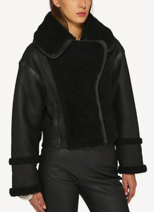 Victoria Beckham - Veste En Shearling - Black - Femme